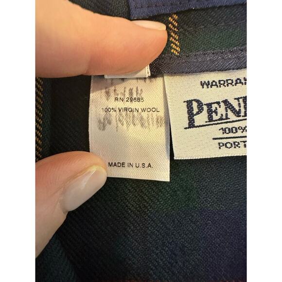 Pendleton Celebration Green Tartan Pleated Wool Midi Skirt Dark Academia Size 10 - Picture 7 of 9